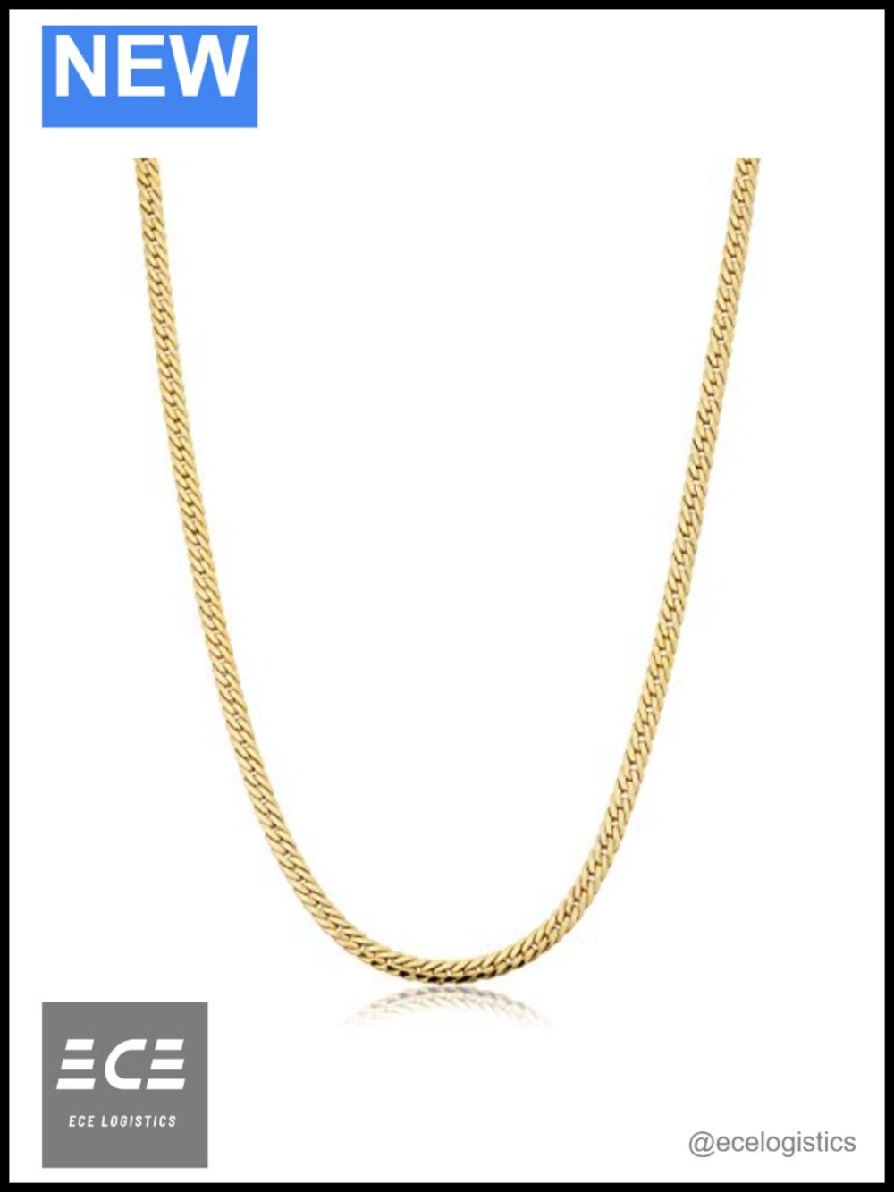 14k Yellow Gold Filled 3.9mm Bombay Curb Chain Necklace Unisex 20"